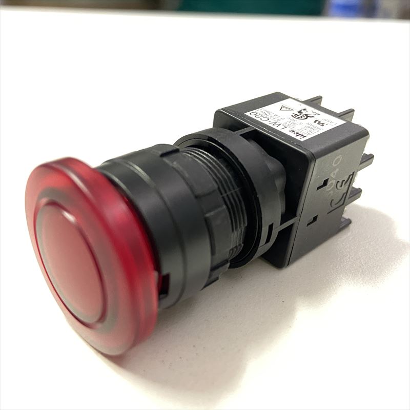 LW1L-M3C24MR,昭光押ボタンスイッチ,取付穴φ22,ボタン色:照光色赤,アイデック(IDEC) - 1