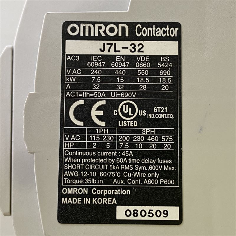 J7L-32,コンタクタ(電磁接触器),2.5A(2-3A),オムロン(OMRON) - 2