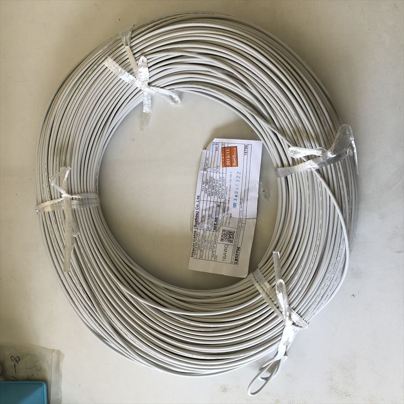 UL3386電線,AWG16,白,日立金属,100m - 1