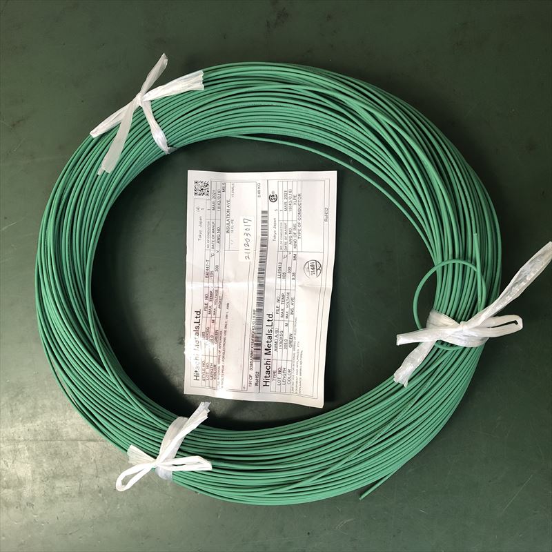 UL3385電線,AWG18,緑,日立金属,130m - 1