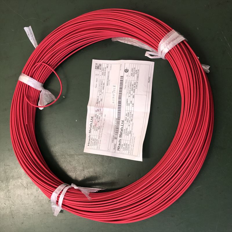 UL3385電線,AWG16,赤,日立金属,100m - 1