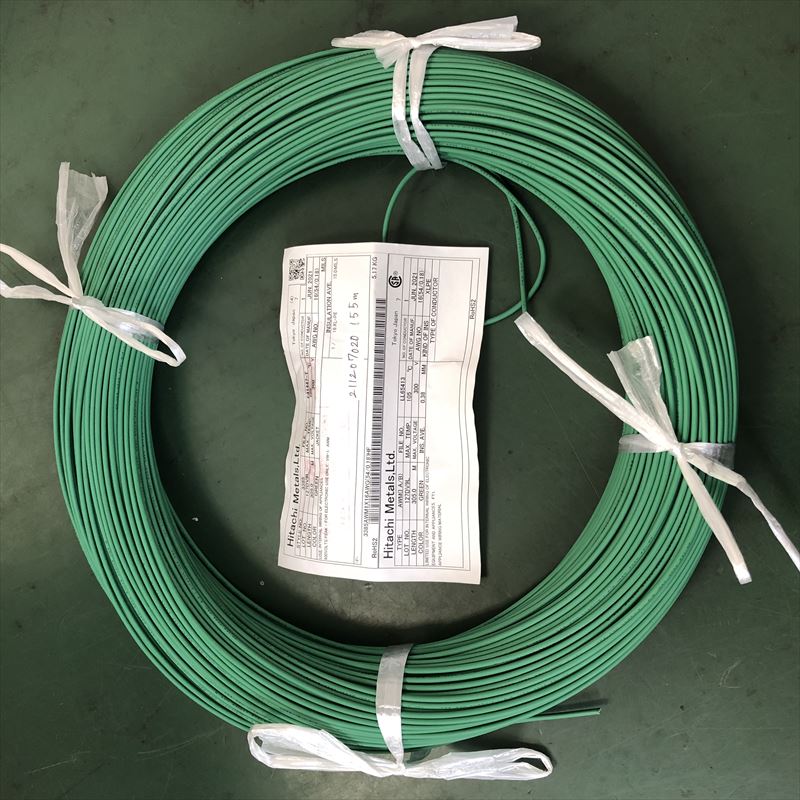 UL3385電線,AWG16,緑,日立金属,155m - 1