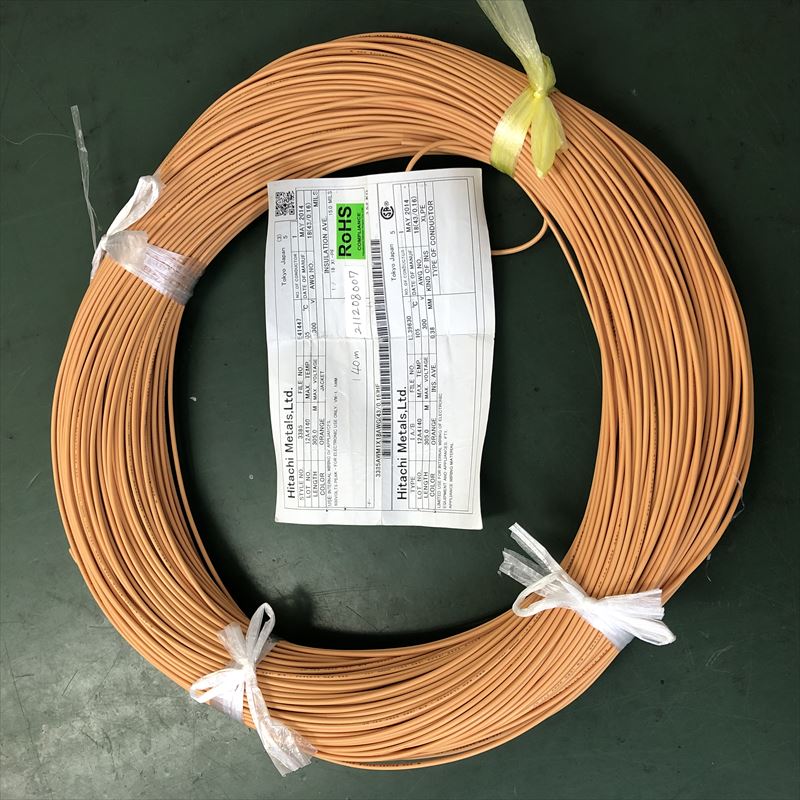 UL3385電線,AWG18,橙,日立金属,140m - 1