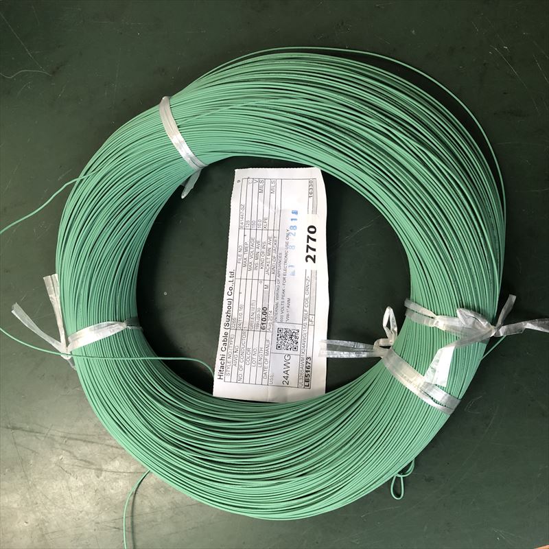 UL3265電線,AWG24,緑,日立金属,600m - 1