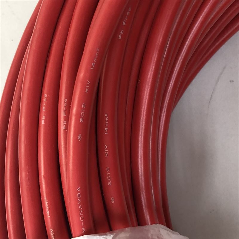 KIV電線,14sq,赤,オーナンバ,63m - 2