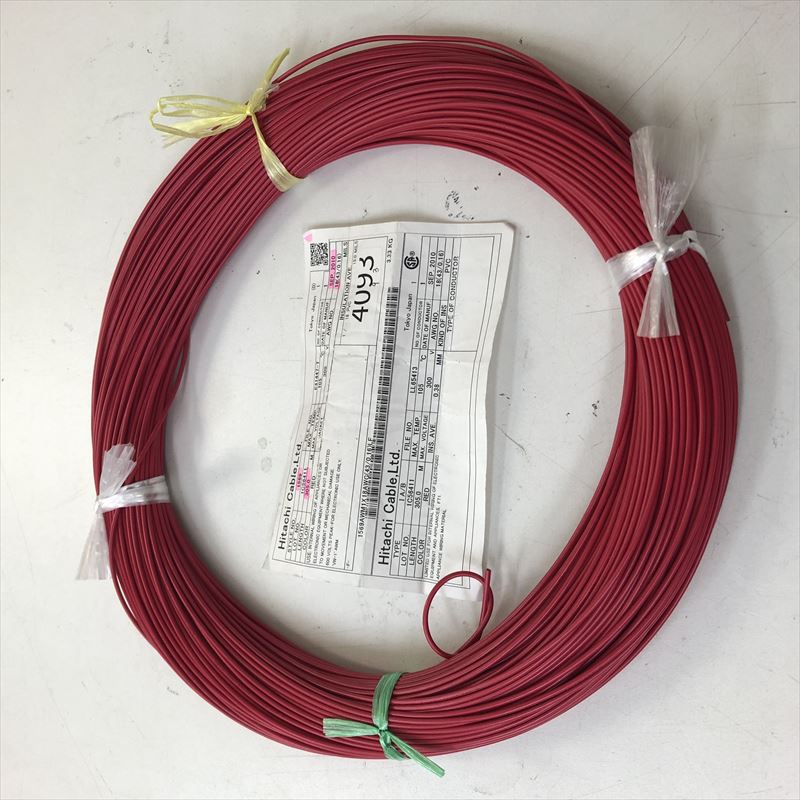 UL1569電線,AWG18,赤,日立金属,110m - 1