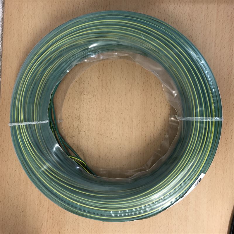IV電線,2sq,緑/黄,フジクラダイヤケーブル,300m - 1