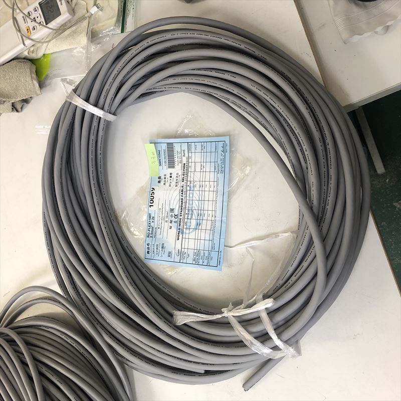 RO-FLEX1100Tケーブル,2芯xAWG14,灰,日合通信電線,33m - 1