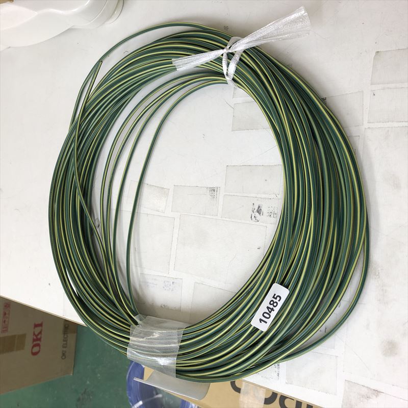 KIV電線,2sq,緑/黄,品川電線,30m - 1