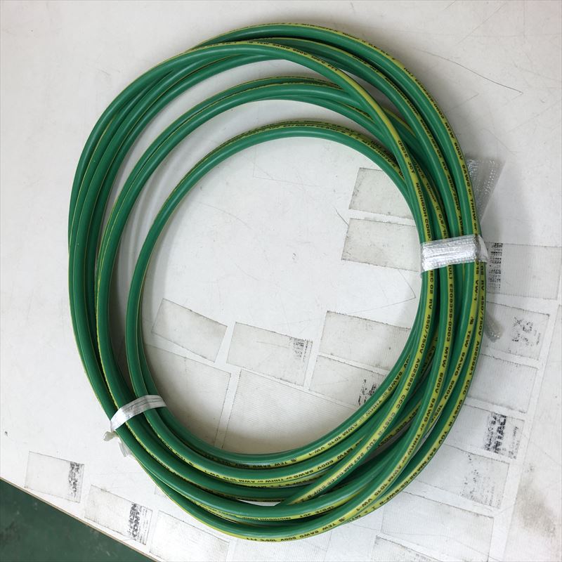 MTW+H07V-K電線,AWG8,緑/黄,日合通信電線,5m - 1