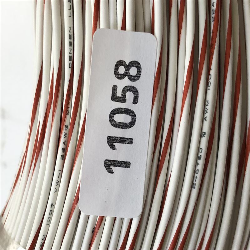 UL1007電線,AWG22,白/赤,三山電線,610m - 2