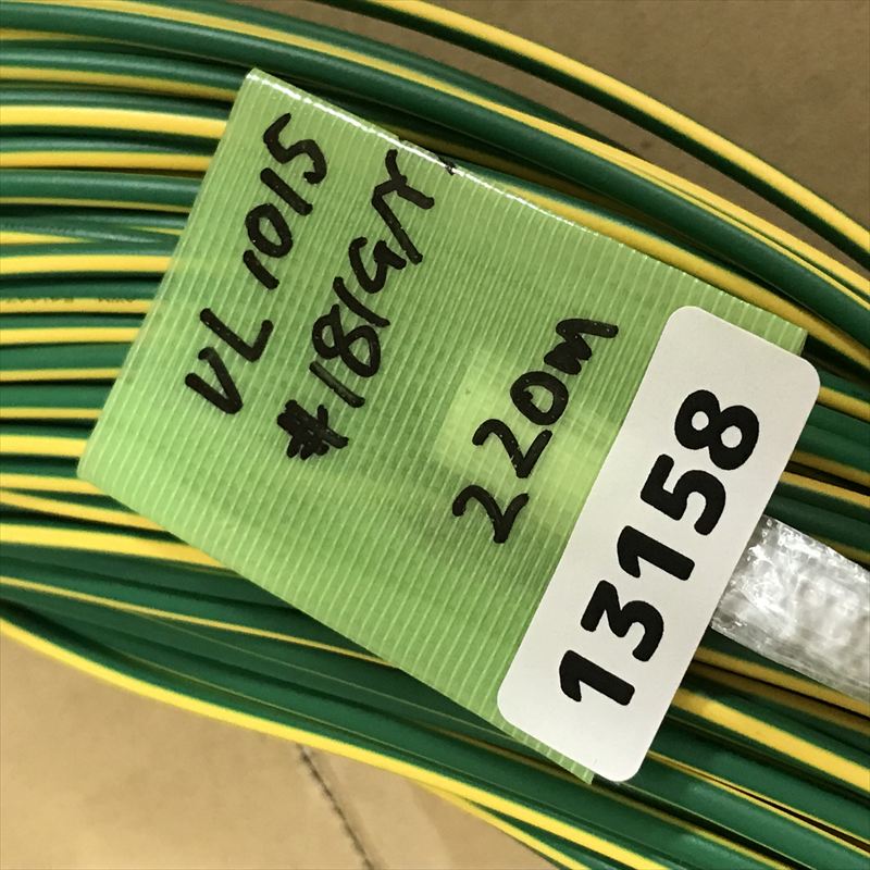 UL1015電線,AWG18,緑/黄,プロテリアル(日立金属),220m - 2