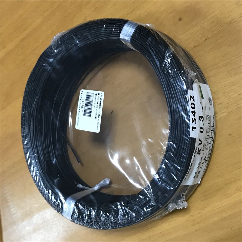 KV電線,0.3sq,黒,KHD,200m - 1