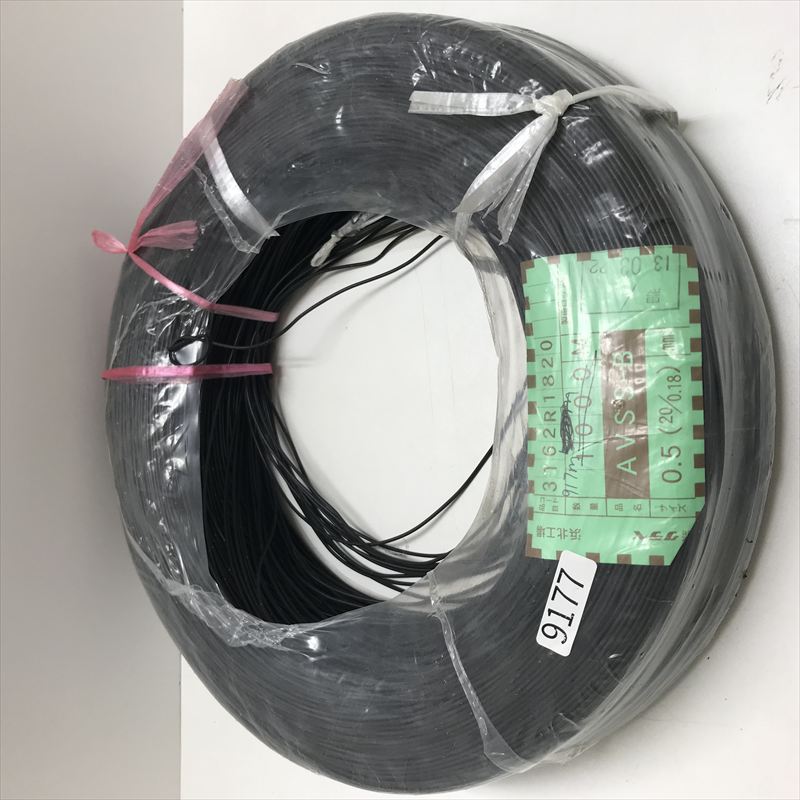 AVSS-B電線,0.5sq,黒,クラベ(KURABE),917ｍ - 1