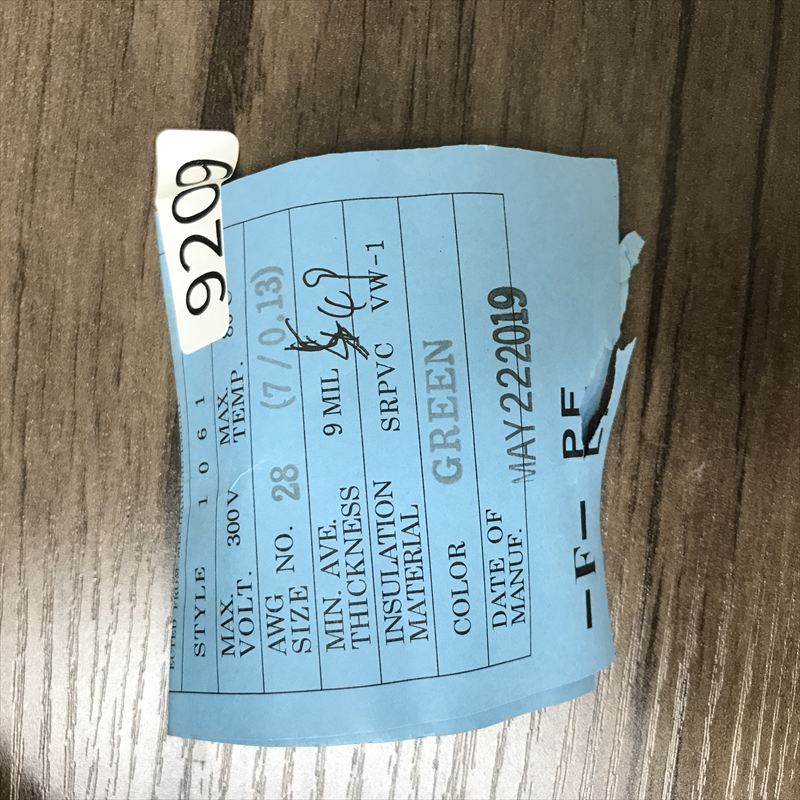 UL1061電線,AWG28,緑,三山電線,449ｍ - 2