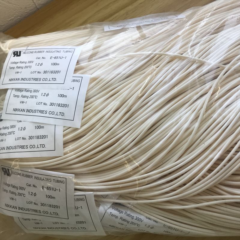 E-651(U-1),耐熱チューブ,1.2mm,白,ニッカン工業,1000ｍ - 1