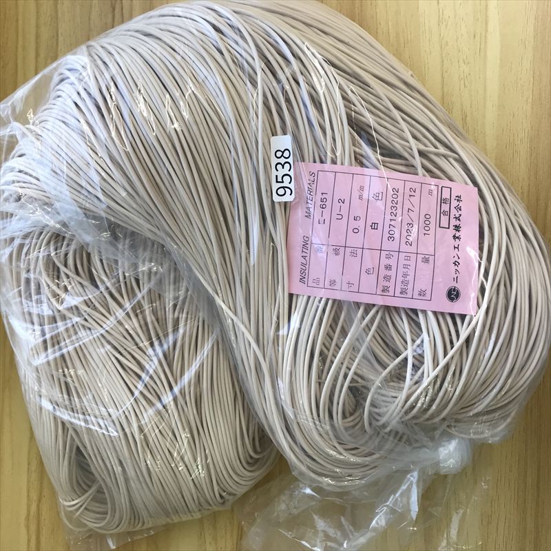E-651(U-2),耐熱チューブ,0.5mm,白,ニッカン工業,1000ｍ - 1