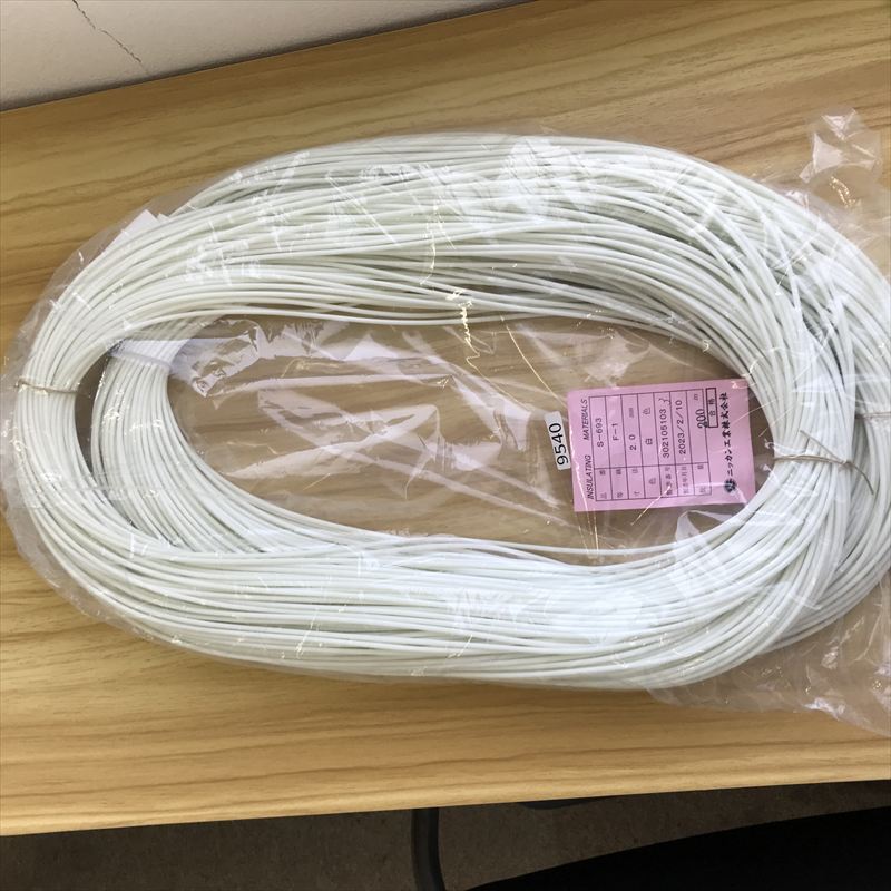 S-693(F-1),耐熱チューブ,2.0mm,白,ニッカン工業,200ｍ - 1