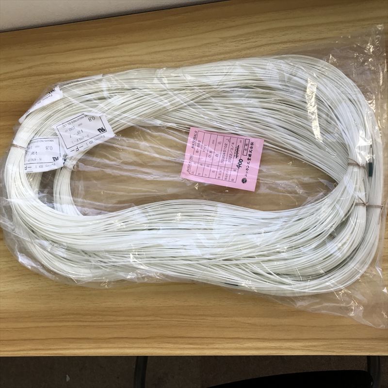 S-693(F-1),耐熱チューブ,0.8mm,白,ニッカン工業,400ｍ - 1