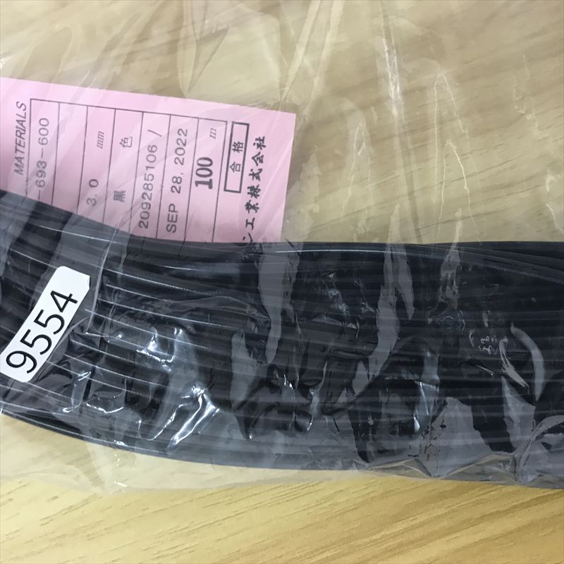 S-693-600,耐熱チューブ,3.0mm,黒,ニッカン工業,100ｍ - 1