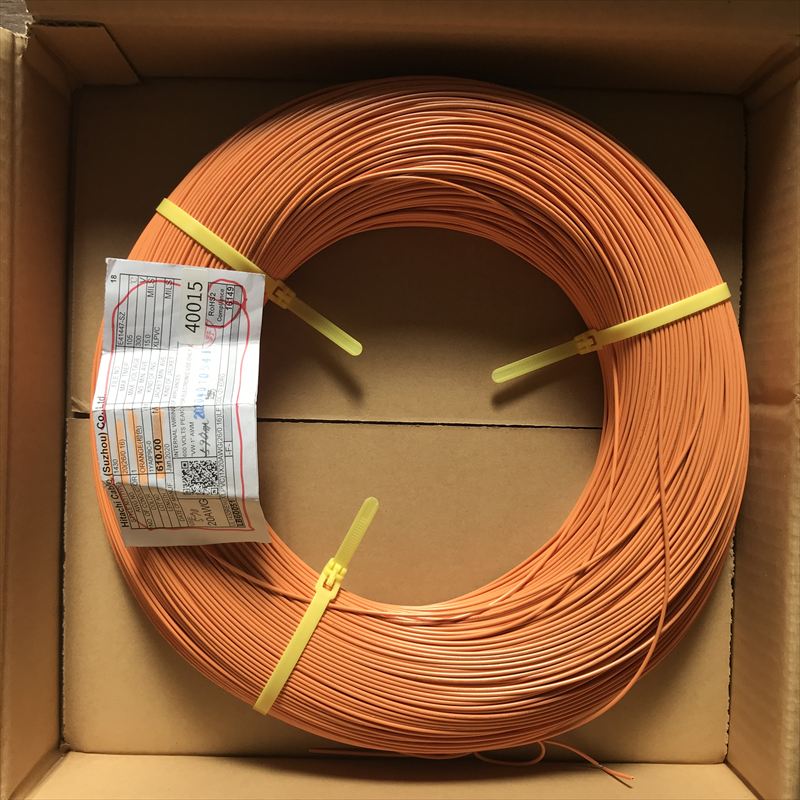 UL1430電線,AWG20,橙,プロテリアル(日立金属),570ｍ - 1