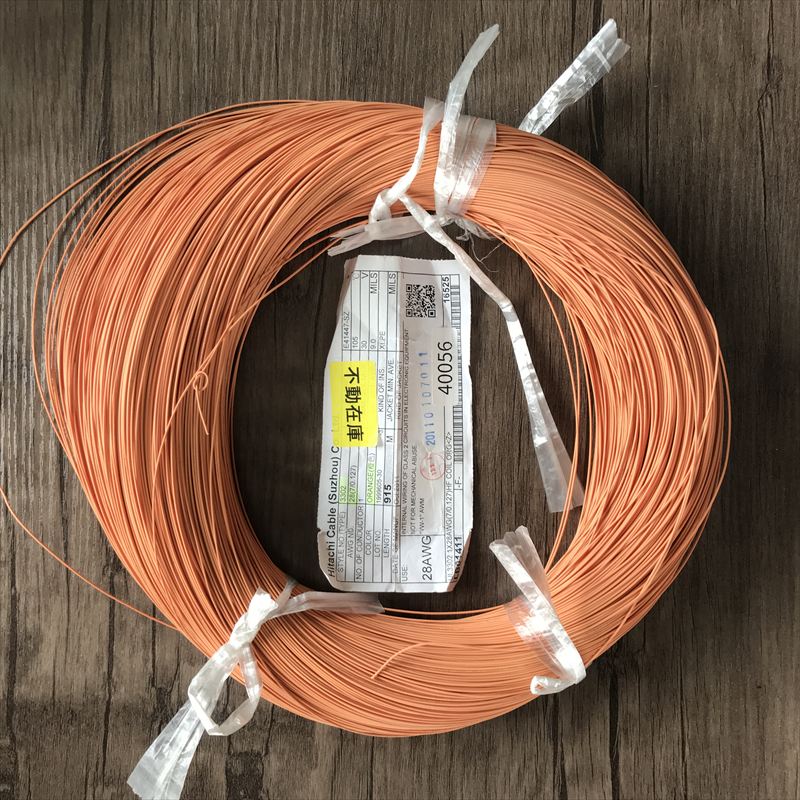 UL3302電線,AWG28,橙,プロテリアル(日立金属),500ｍ - 1