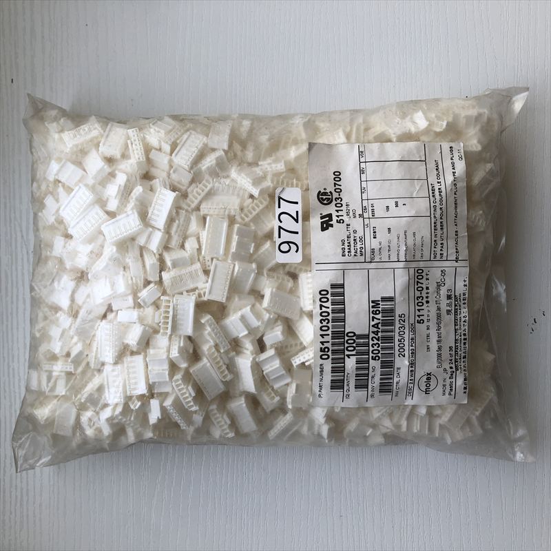 51103-0700,コネクタ/ハウジング,モレックス(MOLEX),1000個 - 1