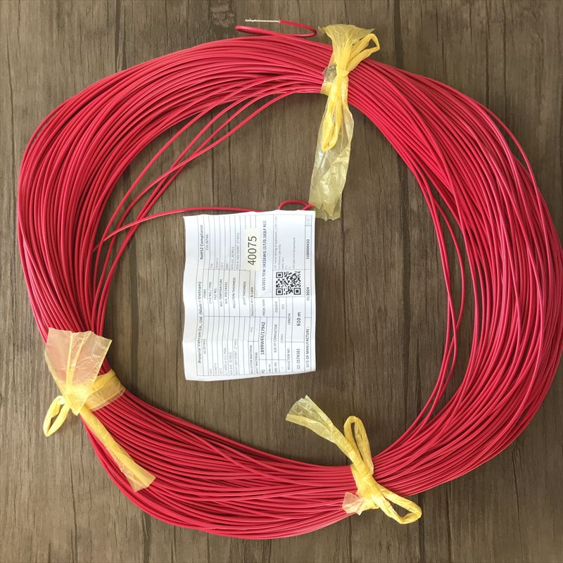 UL1015電線,AWG22,赤,プロテリアル(日立金属),137m - 1