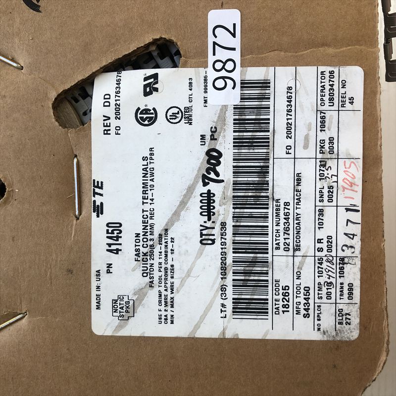 41450,圧着端子,タイコエレクトロニクス(AMP),7200個 - 2