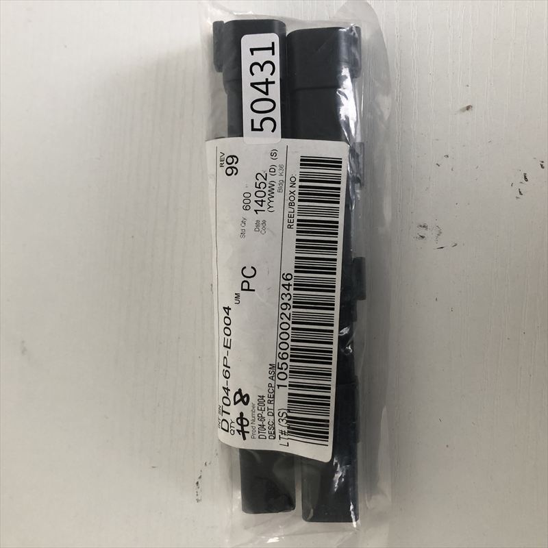 DT04-6P-E004,コネクタ/ハウジング,黒,ドイチェ/DEUTSCH(タイコ エレクトロニクス),8個 - 1