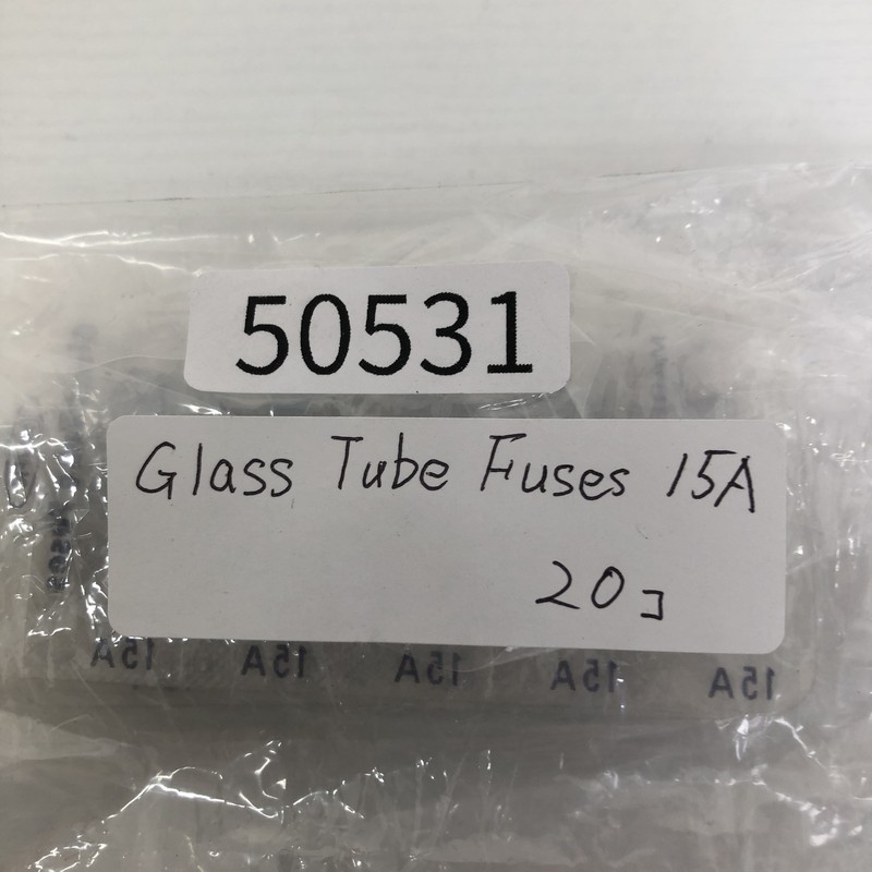 Glass Tube Fuses 15A,ガラス管ヒューズ,銀/青,20個 - 2