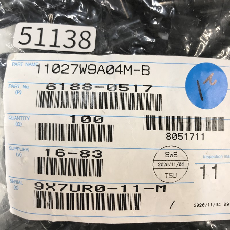 11027W9A04M-B/6188-0517,コネクタ/ハウジング,黒,住友電工/住友電装,98個 - 2