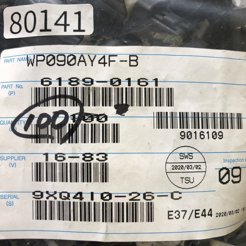 WP090AY4F-B/6189-0161,コネクタ/ハウジング,黒,住友電工/住友電装,100個 - 2