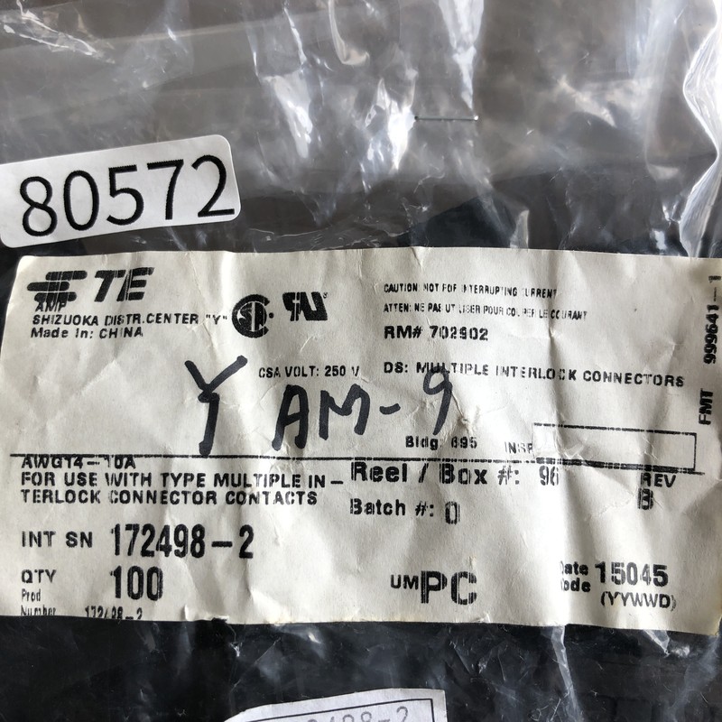 172498-2,コネクタ/ハウジング,黒,タイコエレクトロニクス(AMP),70個 - 2