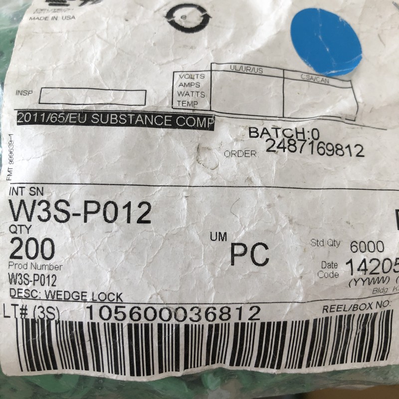 W3S-P012,ウエッジ,緑,タイコエレクトロニクス(AMP),62個 - 2