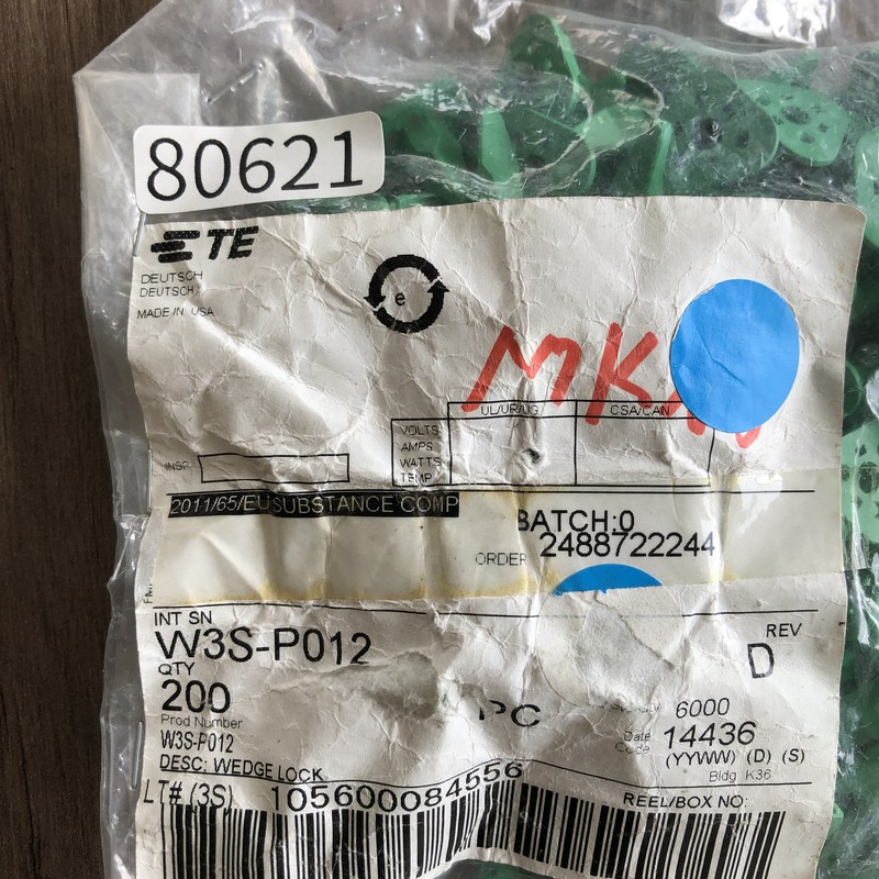 W3S-P012,ウエッジ,緑,タイコエレクトロニクス(AMP),63個 - 2