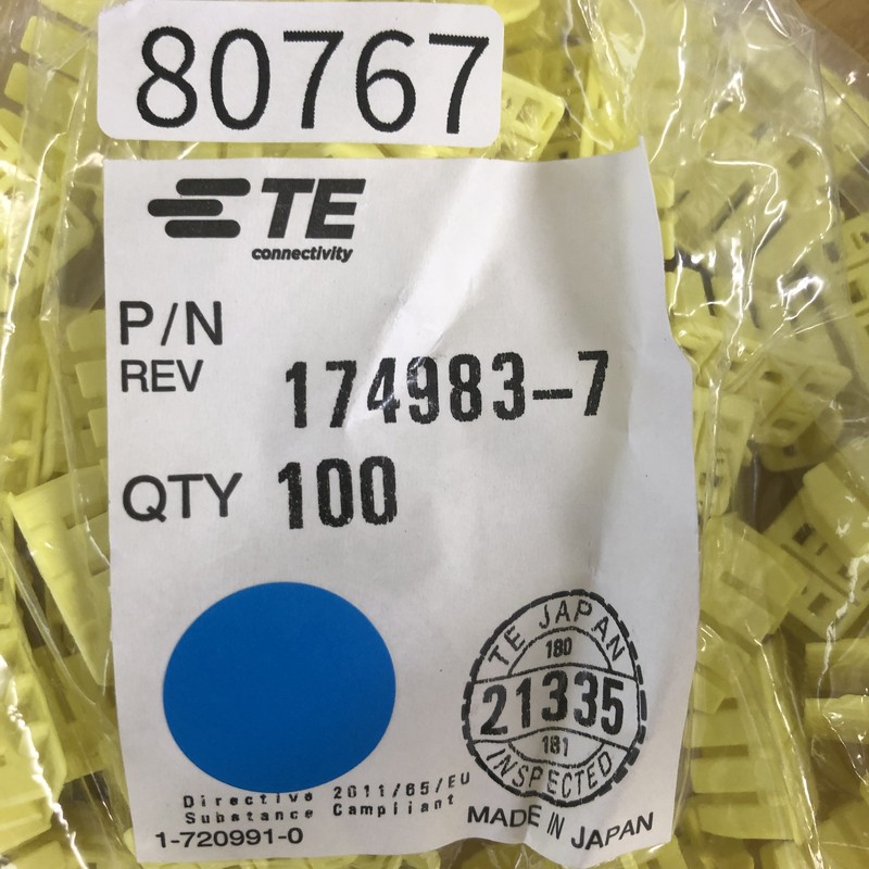 174983-7,コネクタ/ハウジング,黄,タイコエレクトロニクス(AMP),100個 - 2
