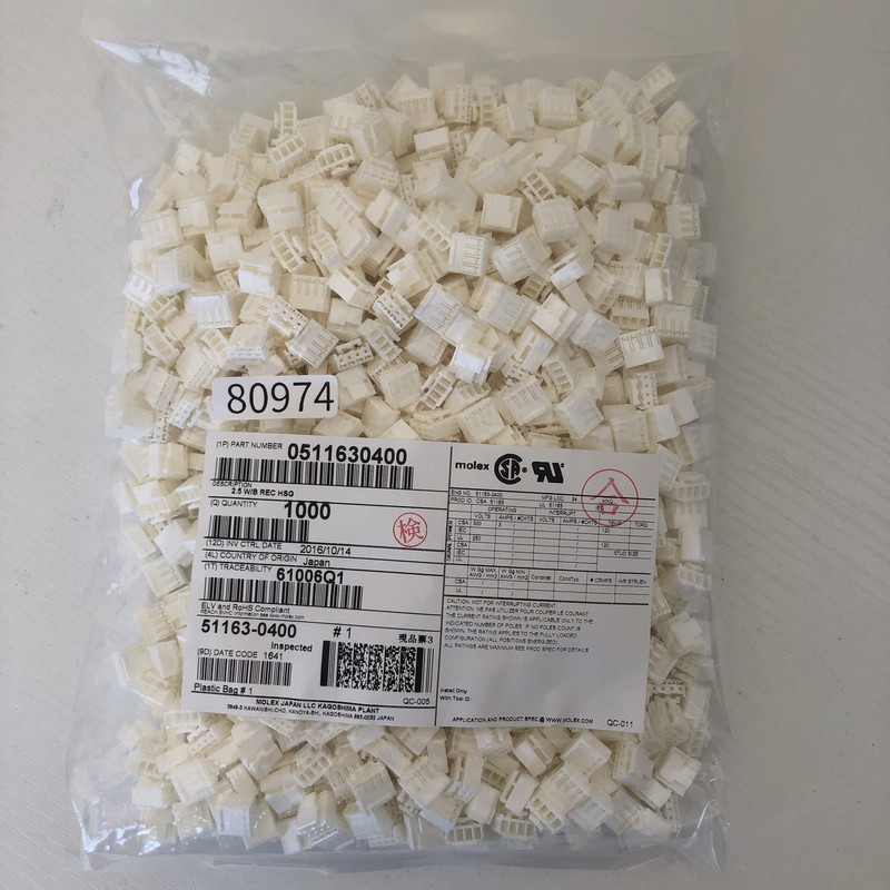 51163-0400/0511630400,コネクタ/ハウジング,モレックス(MOLEX),1000個 - 1