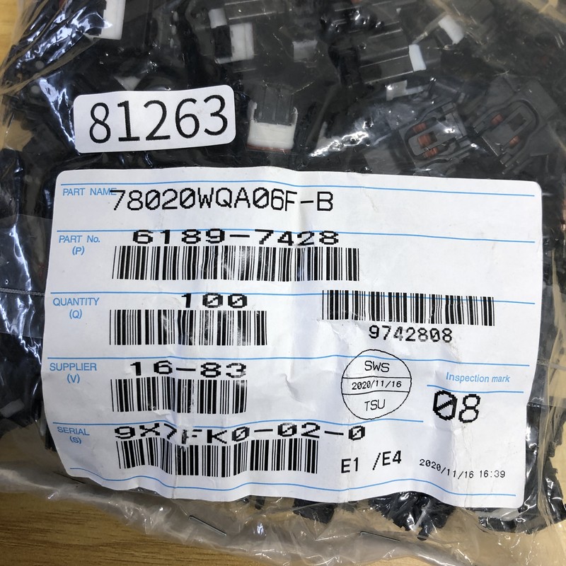 78020WQA06F-B/6189-7428,コネクタ/ハウジング,黒,住友電工/住友電装,100個 - 2